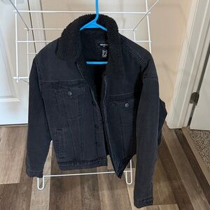 Forever 21 Black Sherpa-Lined Jacket